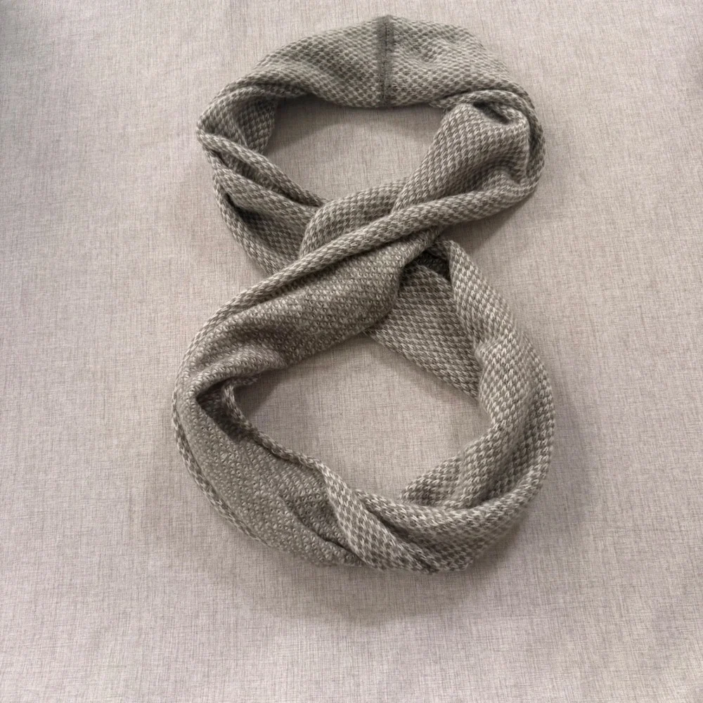 Wooden Ships Knit Infinity Scarf Mohair Wool Fall Warm Layering Neutral Soft